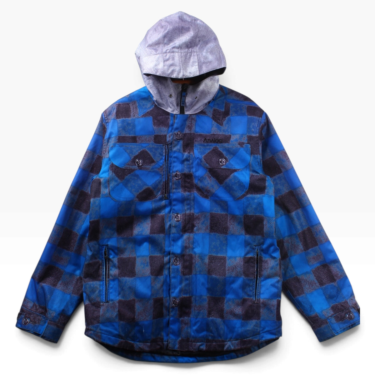 2009 Analog Hooded plaid jacket large