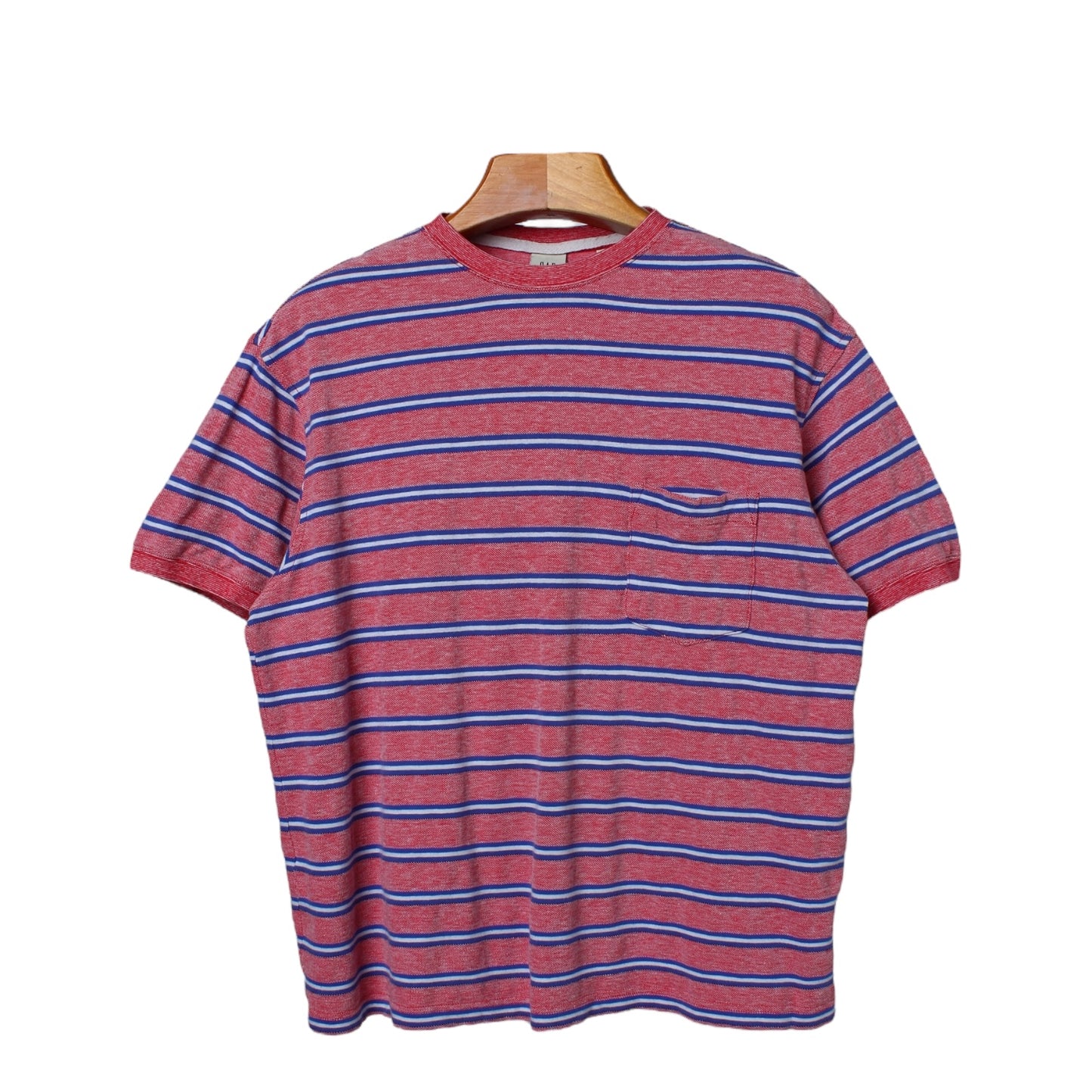 90s Gap pique pocket striped tee large