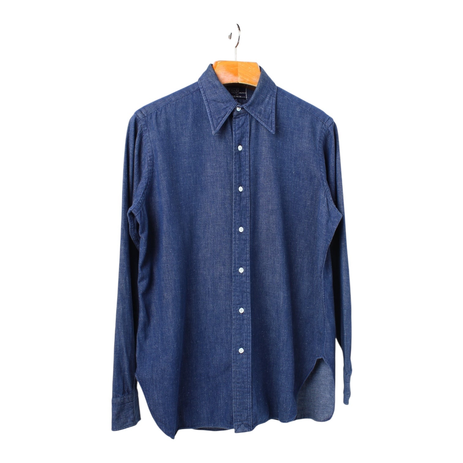 D⚠️ 希少 70s 42 タロンRalph Lauren 70s Polo Ralph Lauren for i. magnin denim shirt large – Vintage