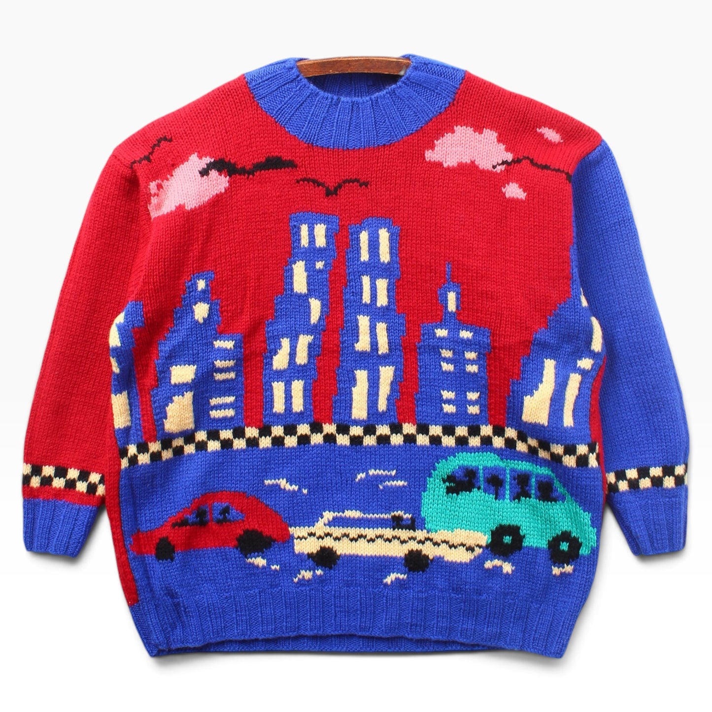 90s New York twin towers wool sweater medium