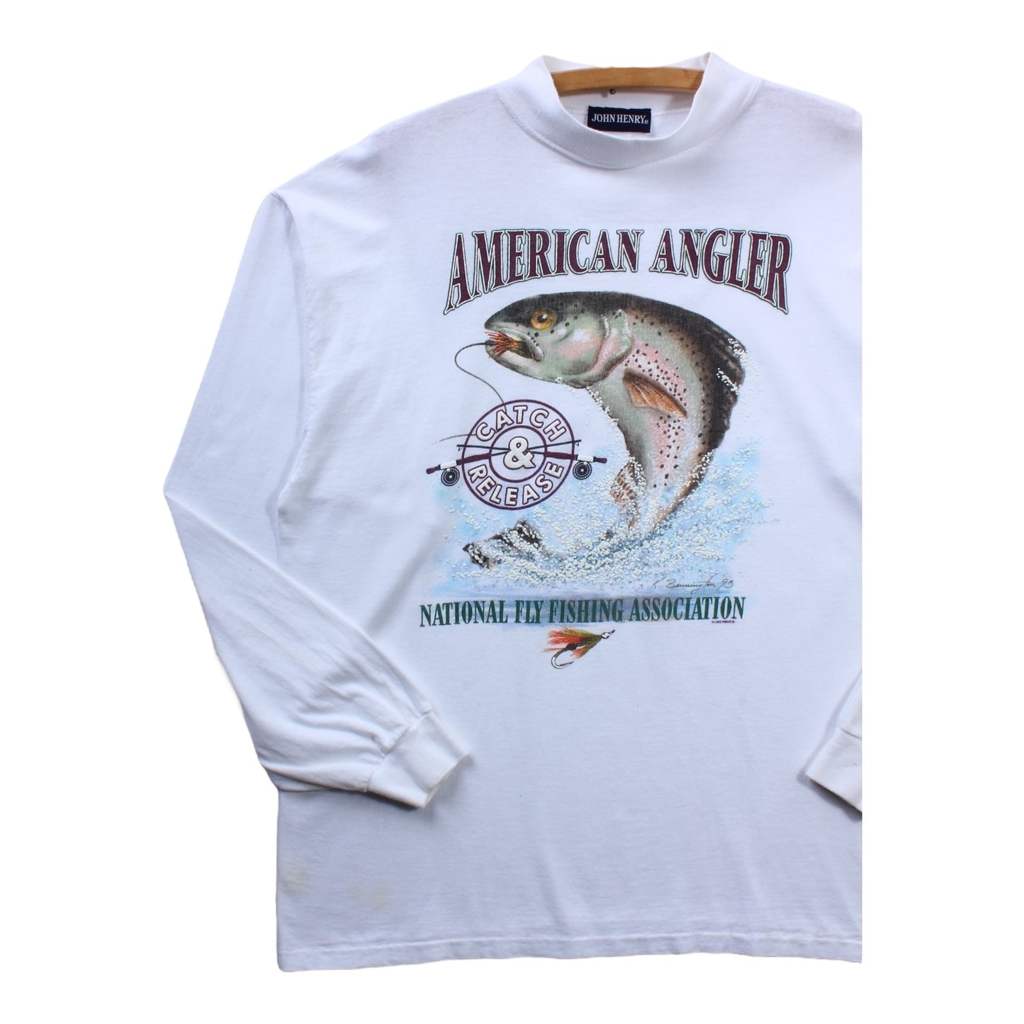 90s American angler trout longsleeve catch and release large