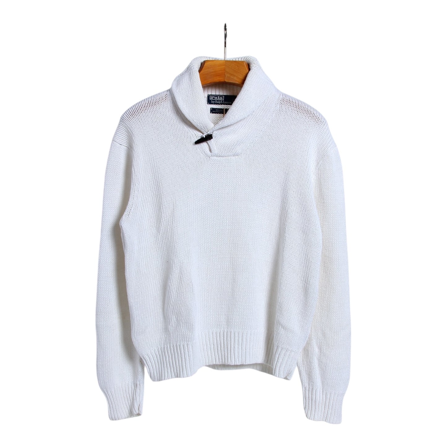 Polo Ralph Lauren linen/cotton shawl collar sweater large