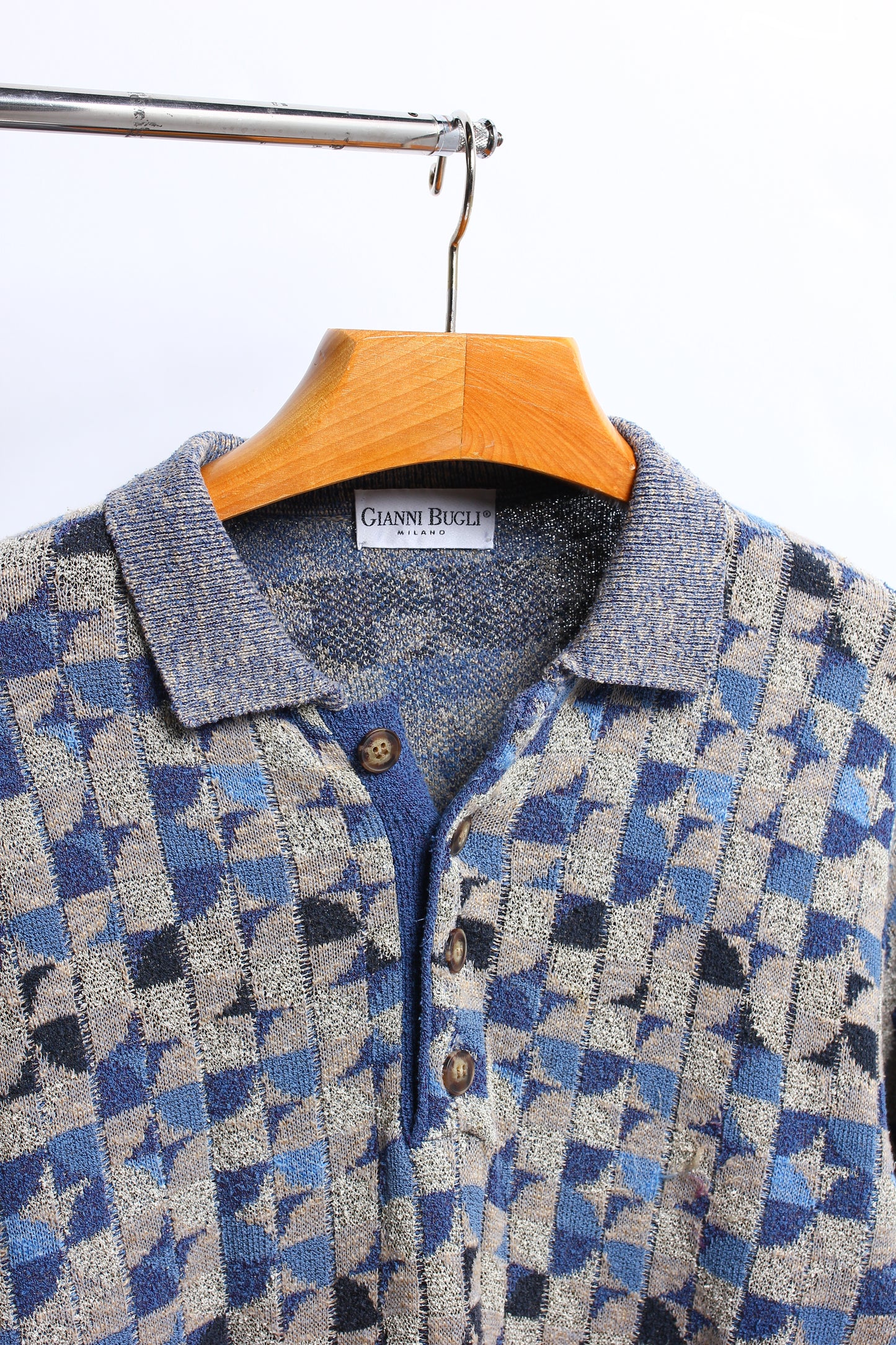 Made in italy🇮🇹 cotton polo sweater wise guy knit medium