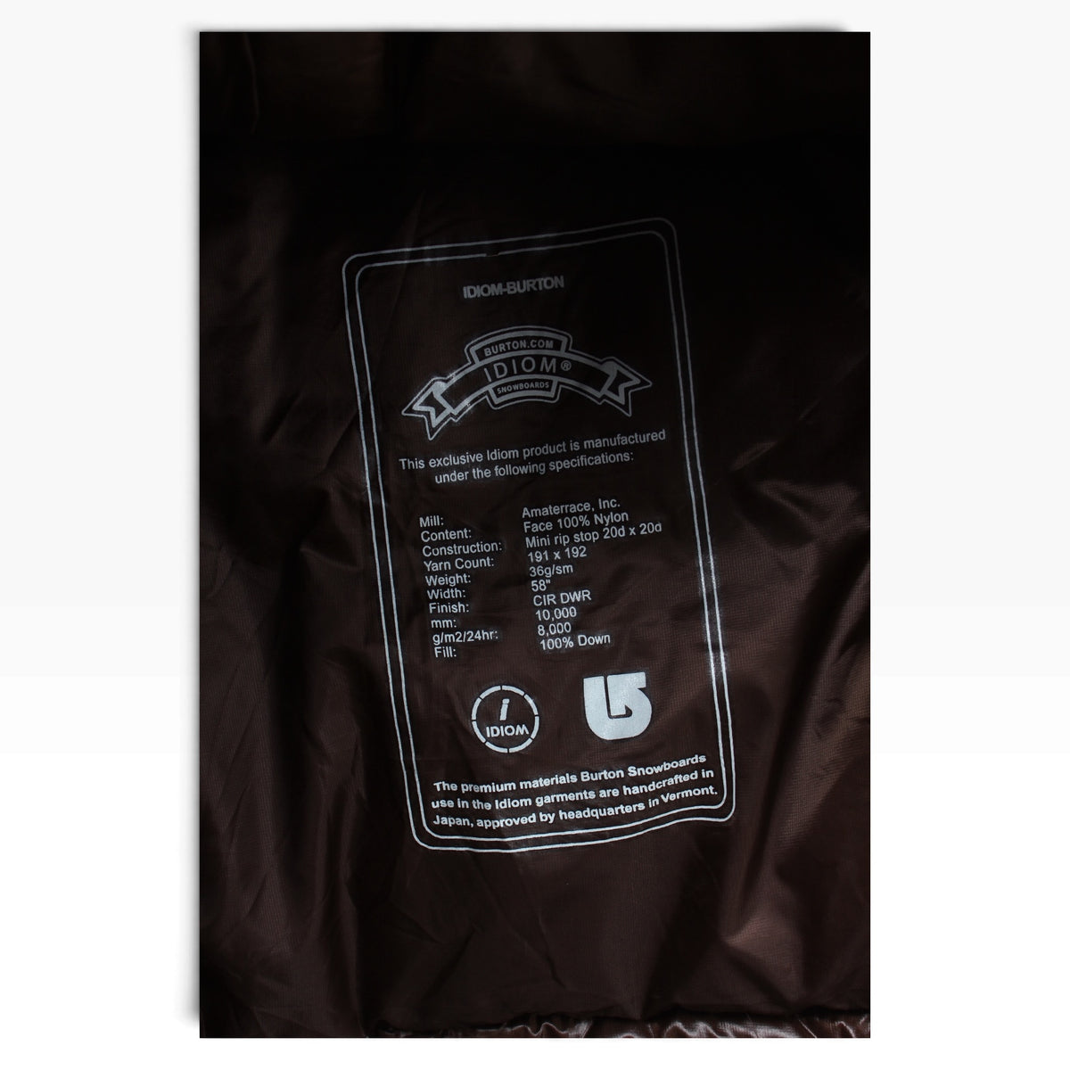 Burton Idiom down puffer jacket M/L