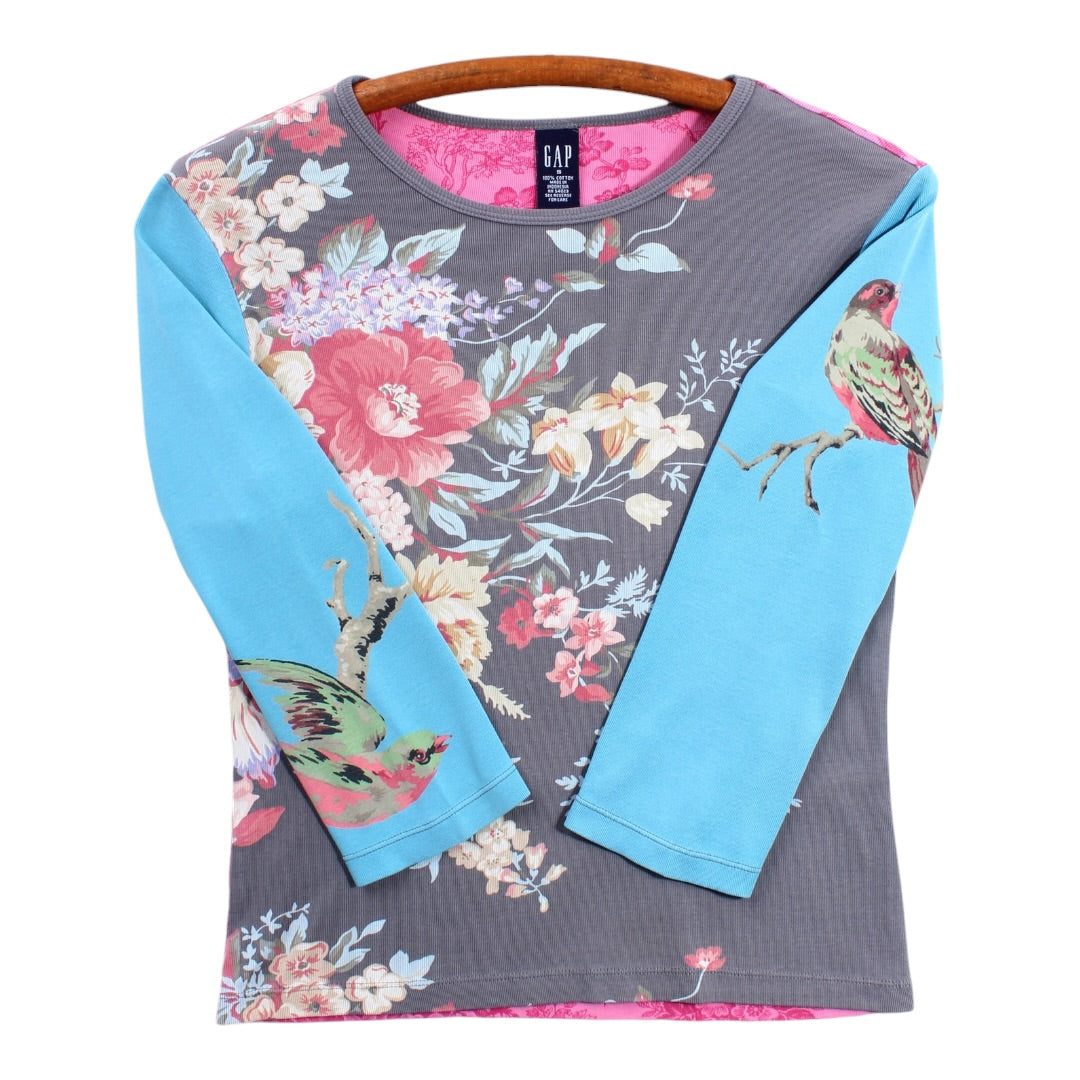 2000s Gap floral 3/4 sleeve XS