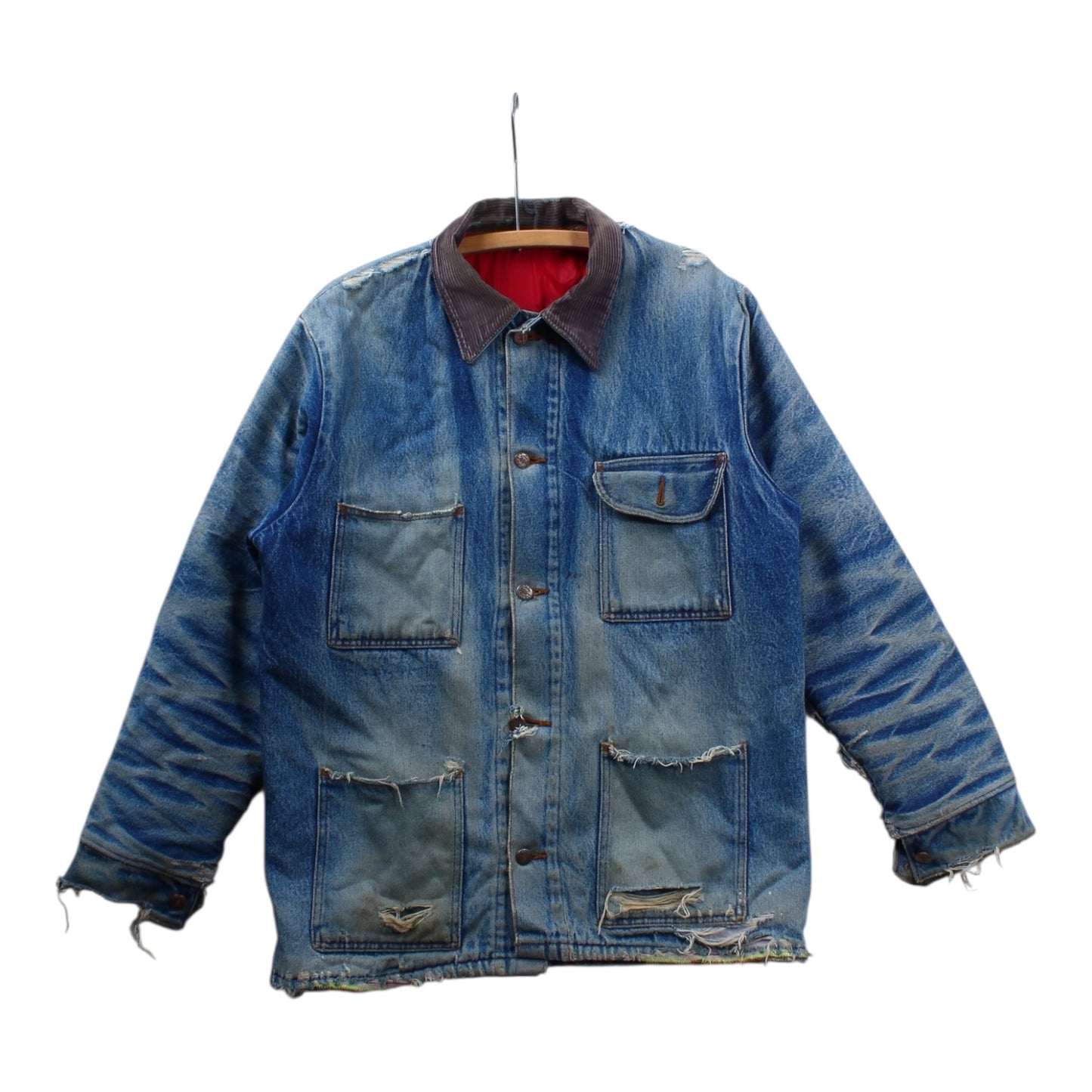 Well worn denim chore coat large