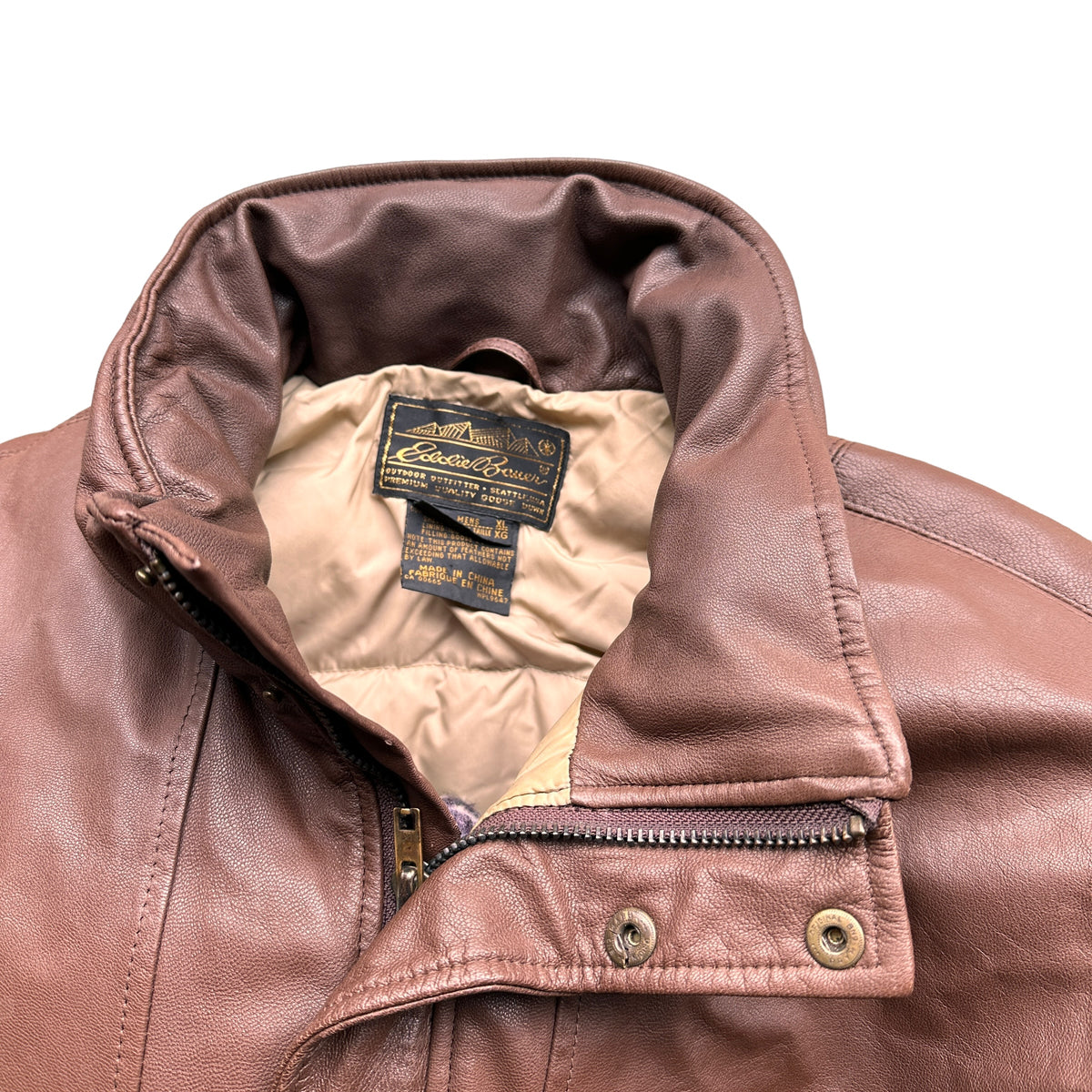 80s Eddie bauer leather down jacket XL – Vintage Sponsor