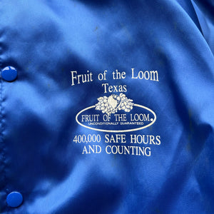 90s Fruit of the Loom Texas Plant Satin Jacket Large