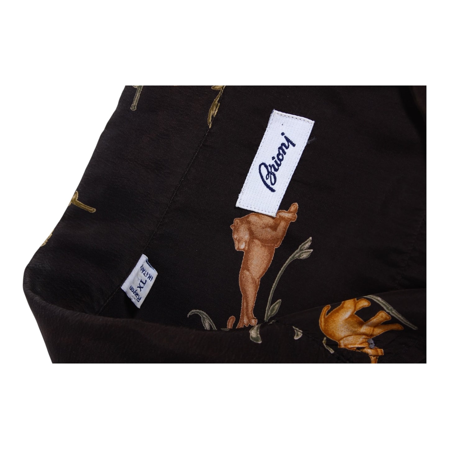 Brioni rayon animals shirt XL