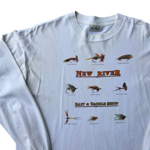 90s New river bait and tackle flys long sleeve XL