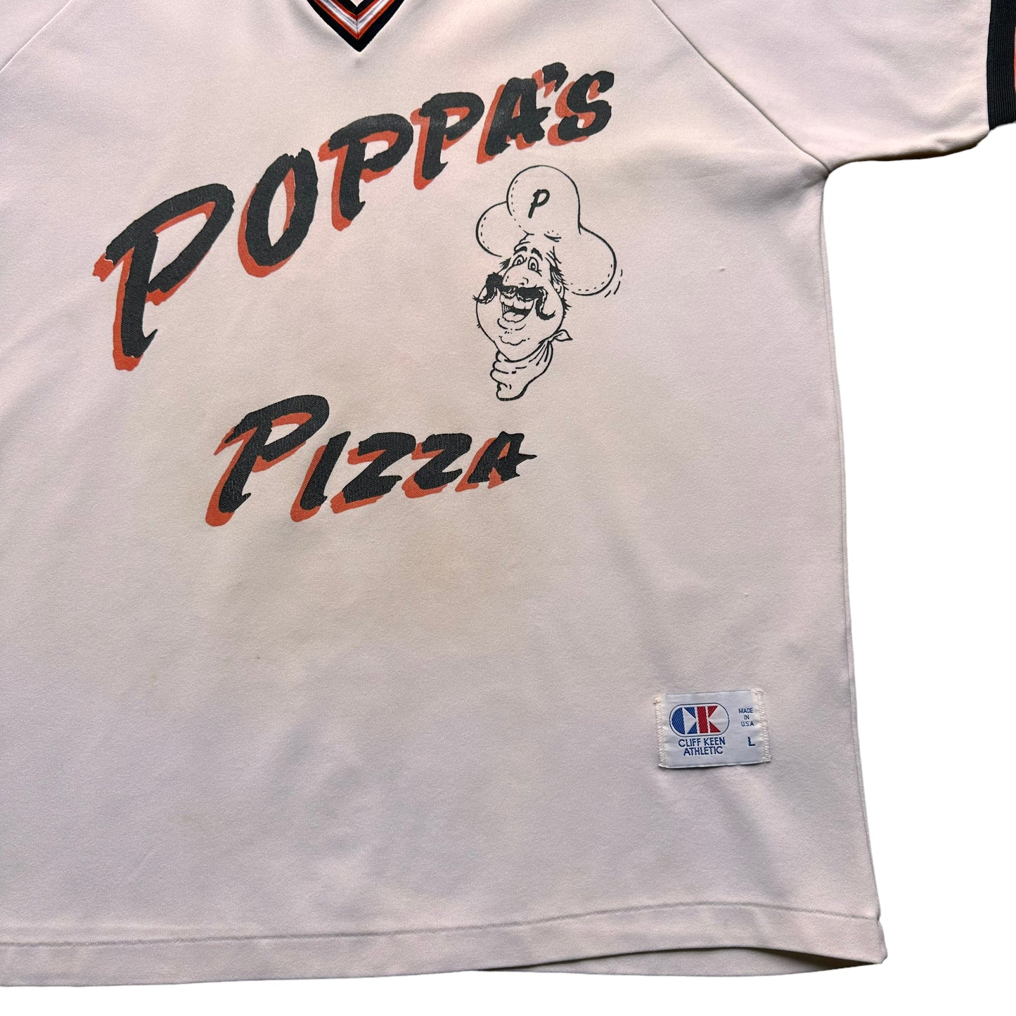 70s Poppas pizza jersey Large