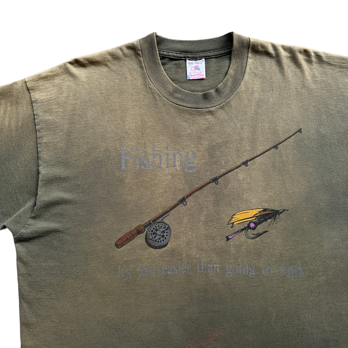 90s Fishing. it's just easier than going to work tee XXL – Vintage Sponsor