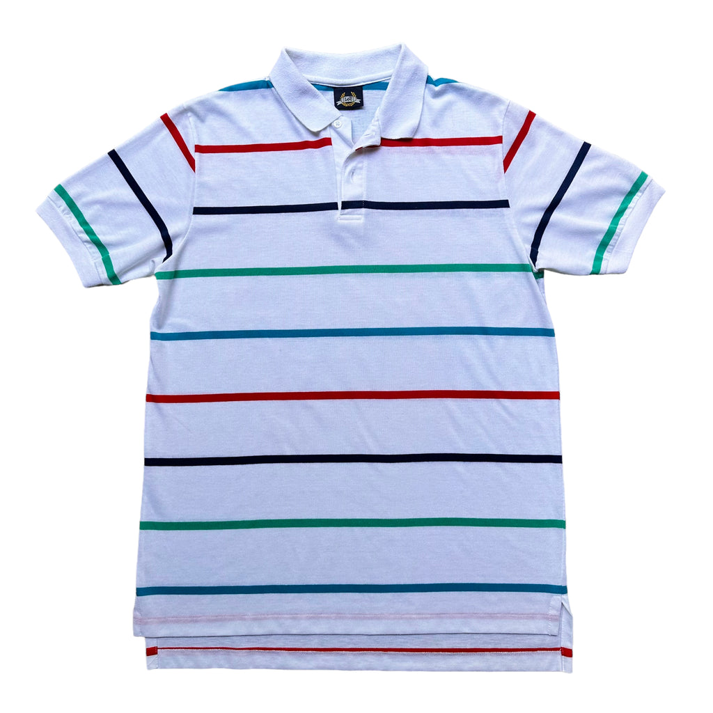 80s Lee color striped polo large