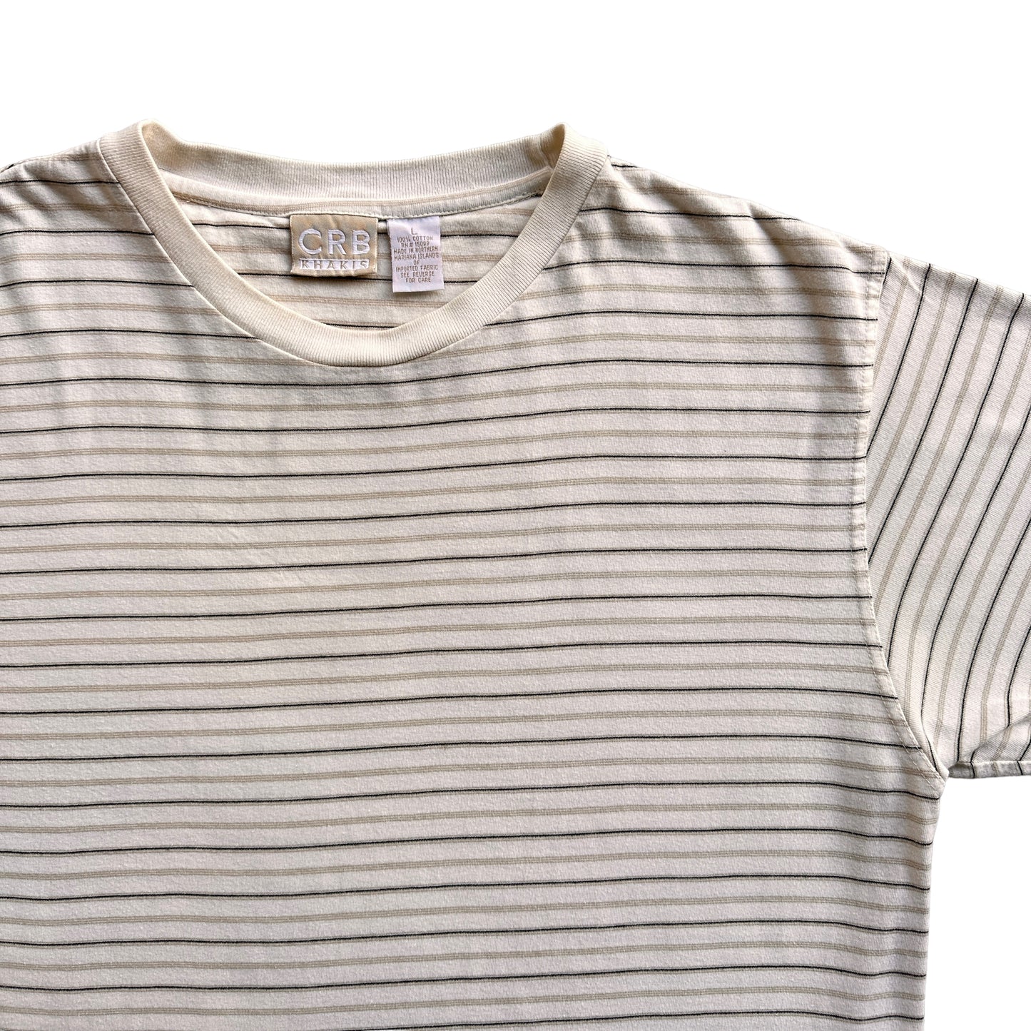 Striped light tee large