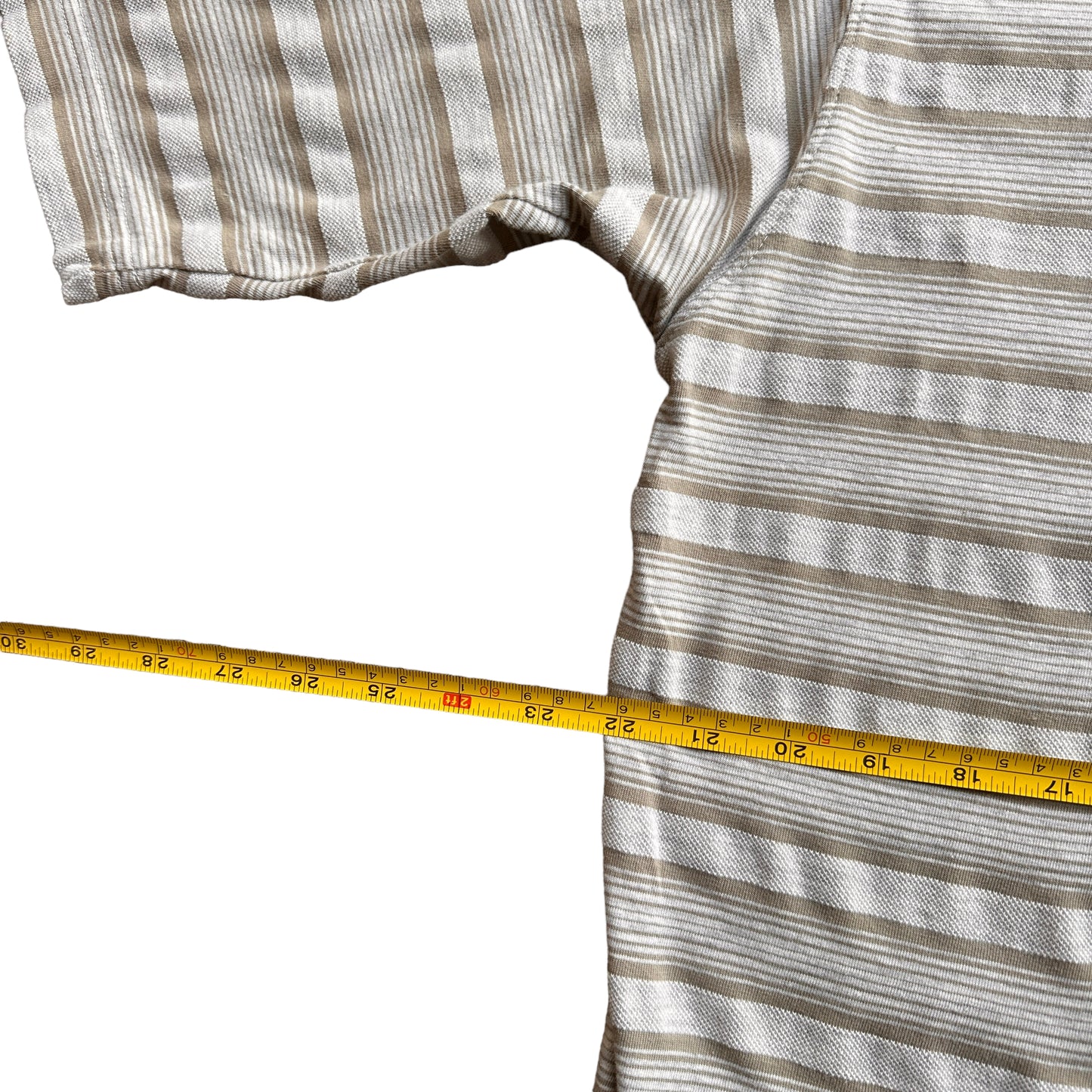 Striped woven tee large