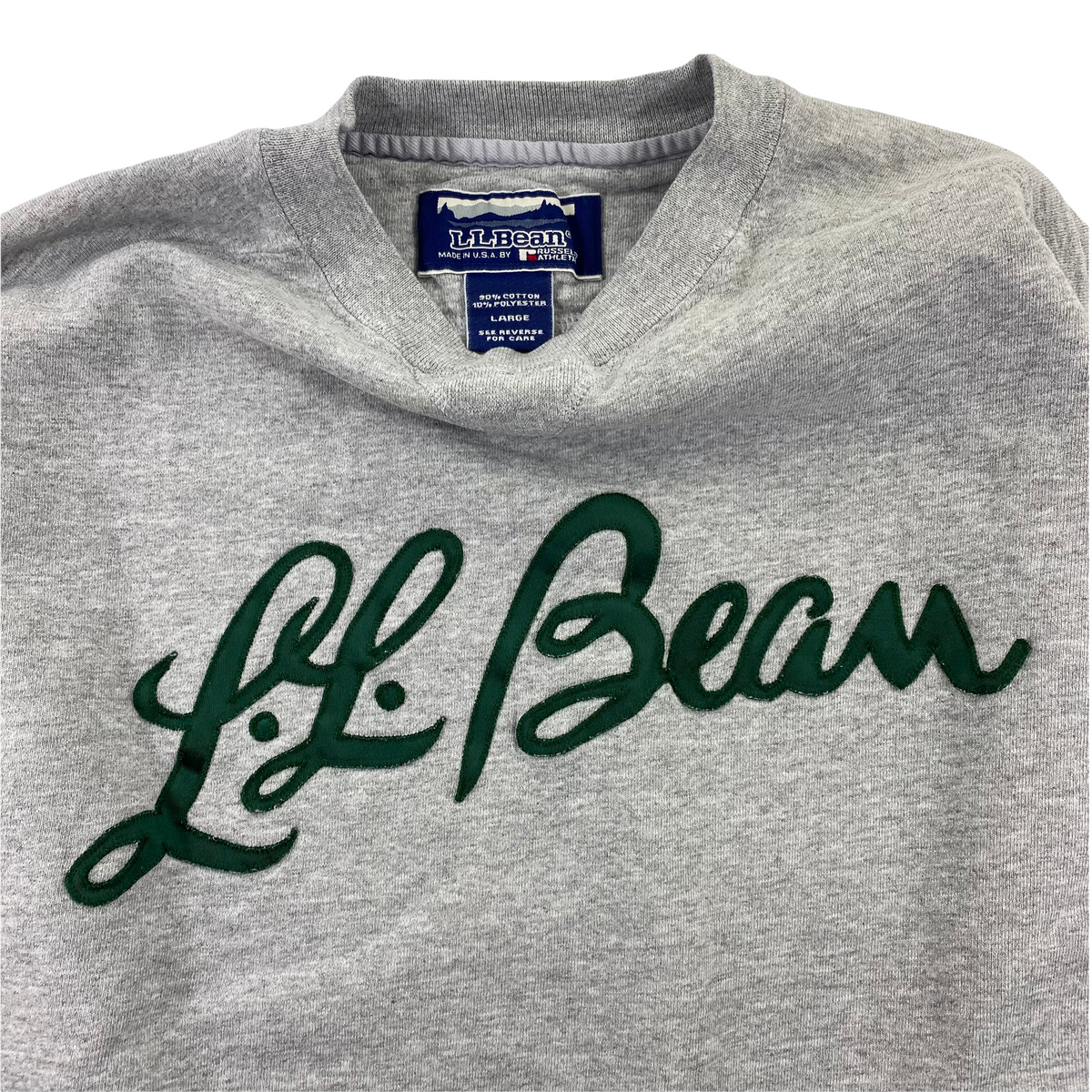 90s LL Bean script logo russell sweatshirt. Sz large – Vintage Sponsor