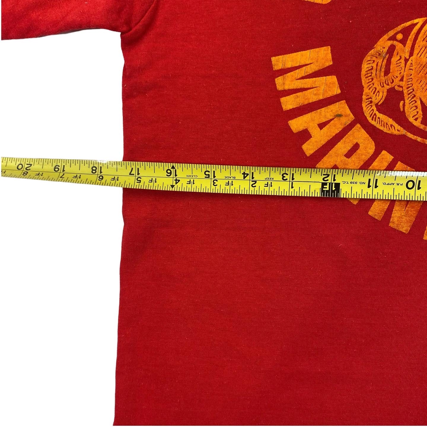 80s Marine corps flocked tee S/M