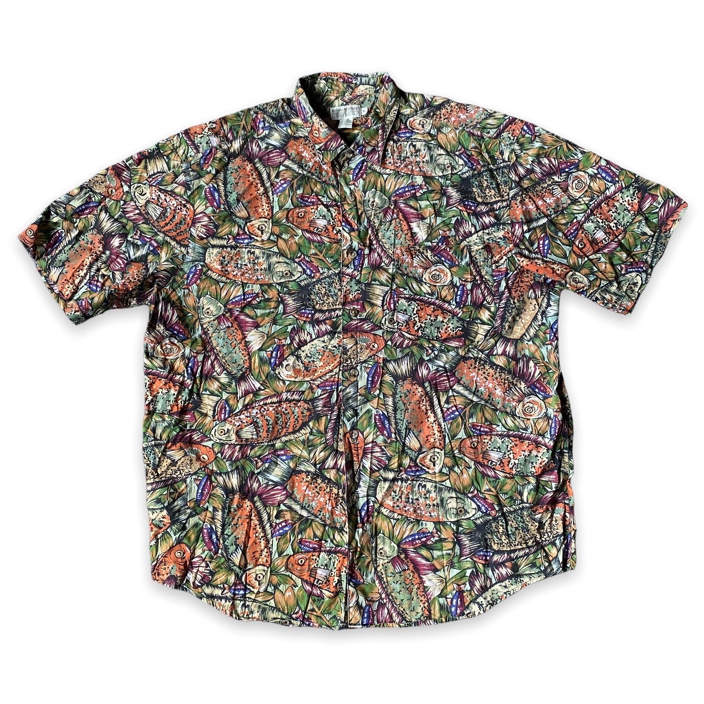 90s Banana republic safari fish print shirt XL – Vintage Sponsor