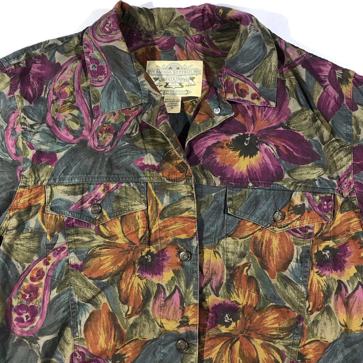 90s Banana republic safari & travel light weight floral jacket