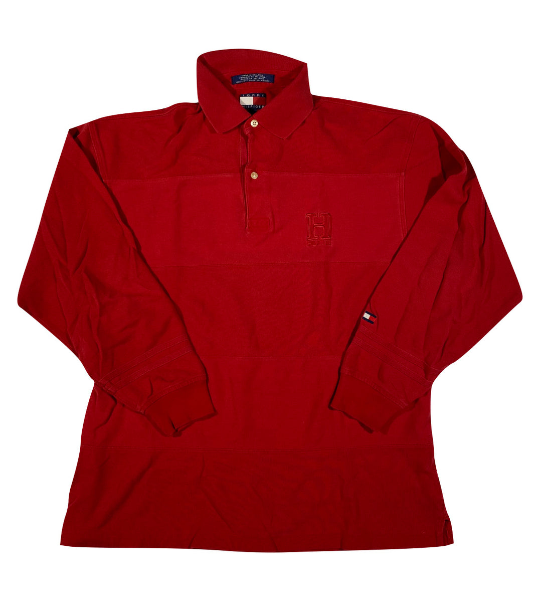 Tommy Hilfiger Women's Long Sleeve Polo Top Red Size Large in 2023