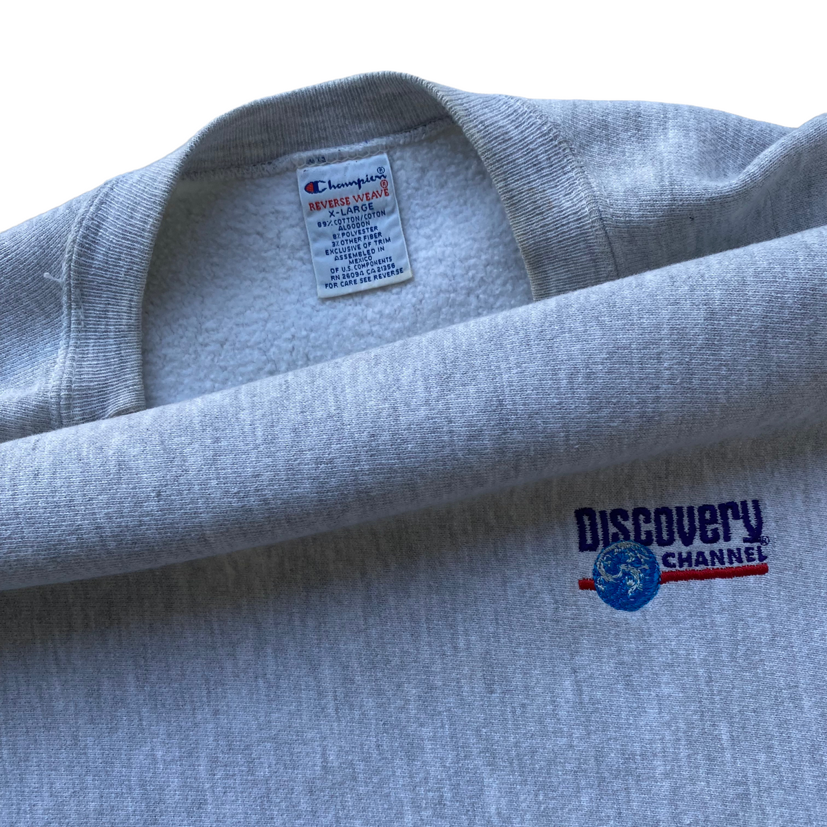 90s Champion reverse weave Discovery channel XL – Vintage