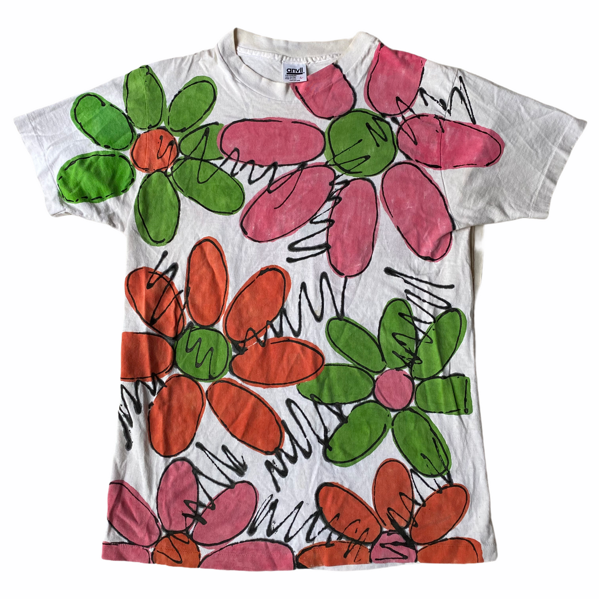 90s Hand Painted Flowers T-Shirt Large – Vintage Sponsor