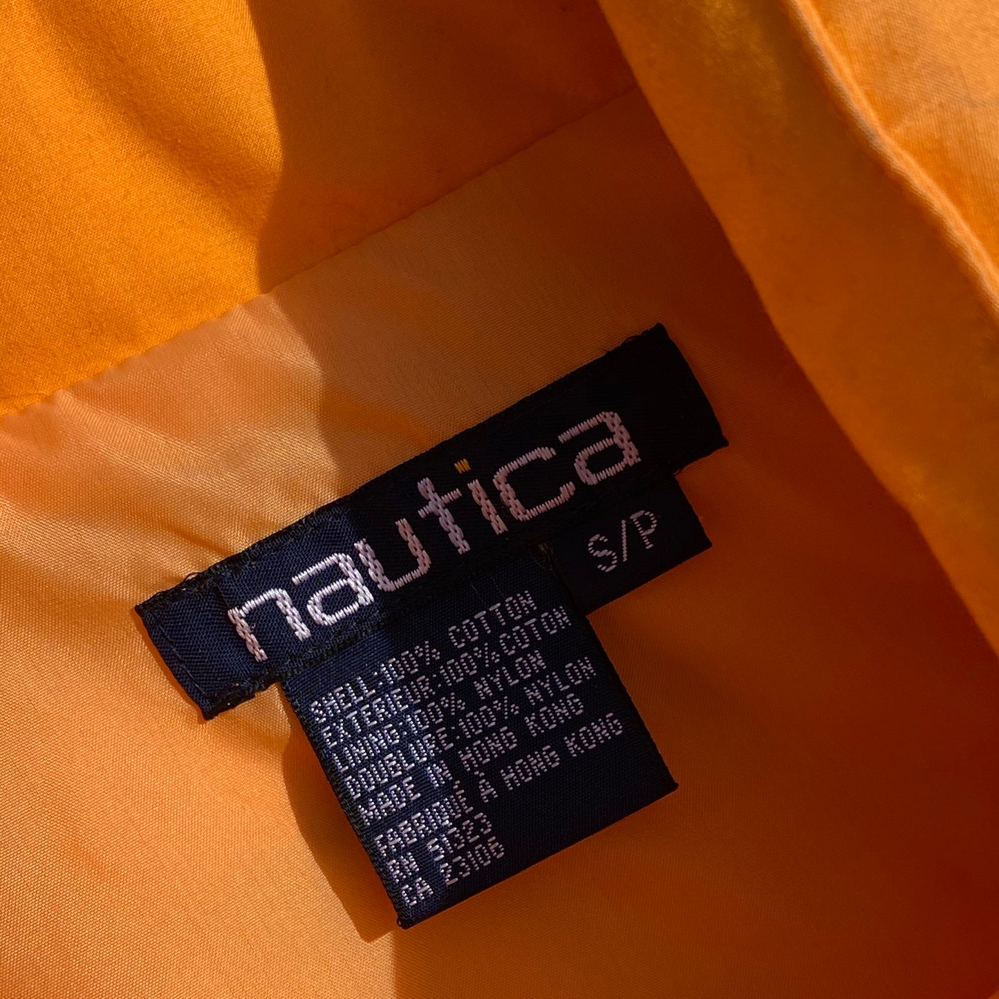 Nautical tangerine jacket. back pocket crazy. S/M