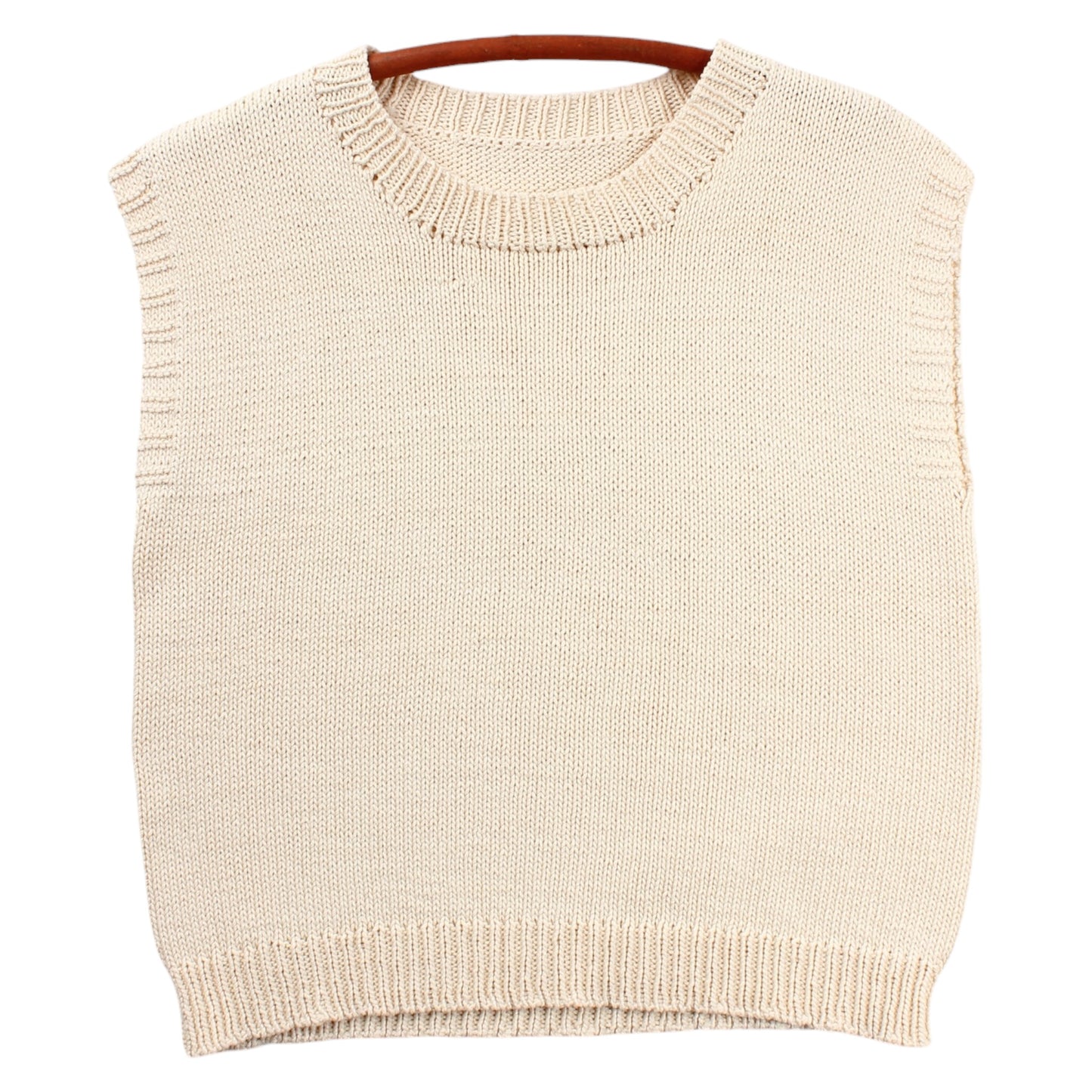 Hand knit Cotton sweater vest Small
