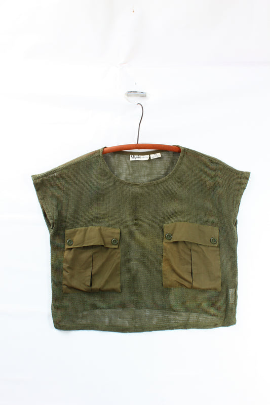 Miyako collection cotton mesh shirt Small