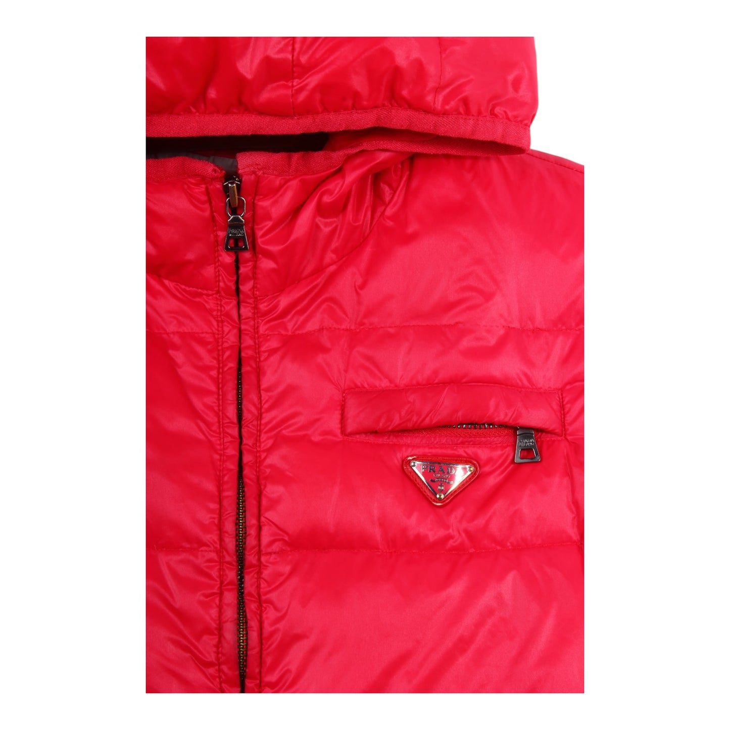 Prada hooded down vest small