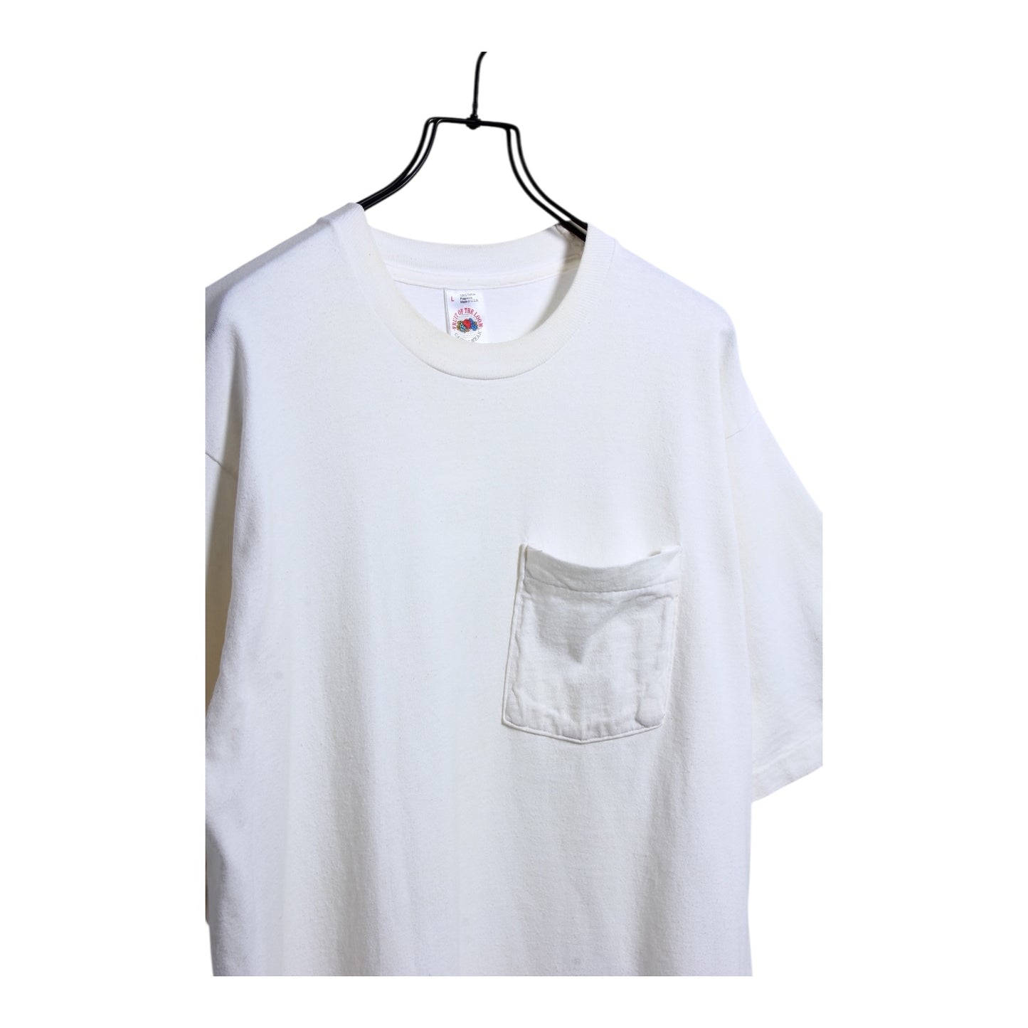 90s Blank white pocket tee large