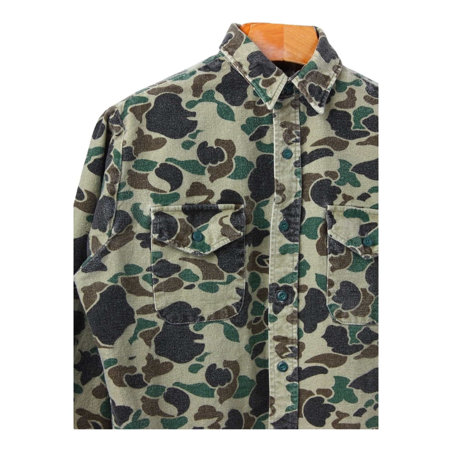 80s Camo chamois shirt large
