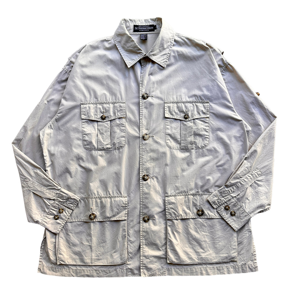 J Peterman light cotton safari shirt large