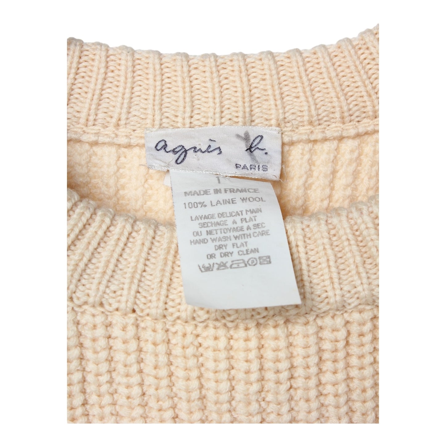 agnes b wool sweater made in france sz 1