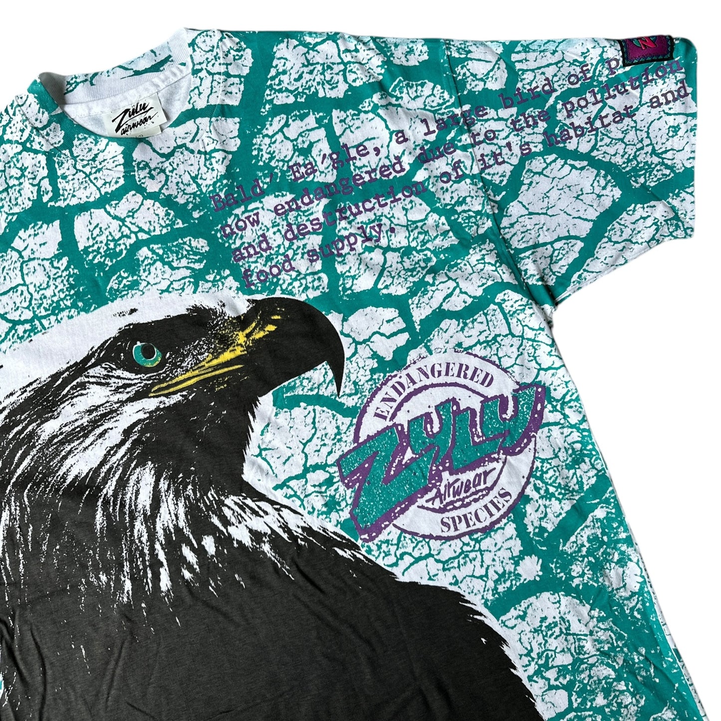 90s Bald Eagle all over print tee Large And XL