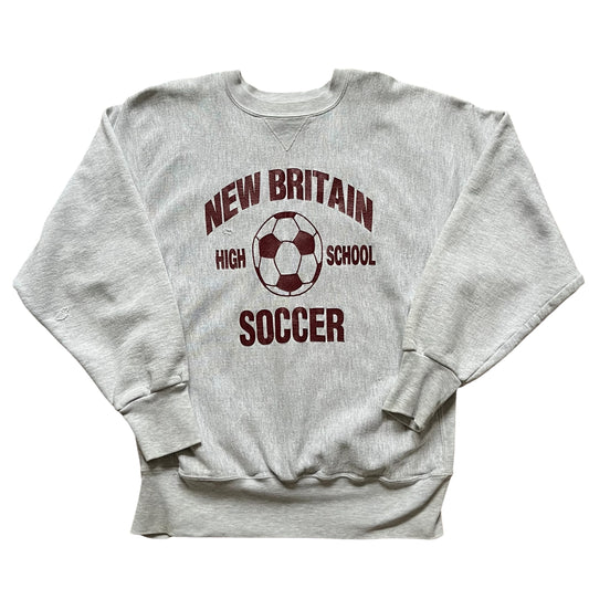 90s new Britain soccer thick reverse weave crewneck