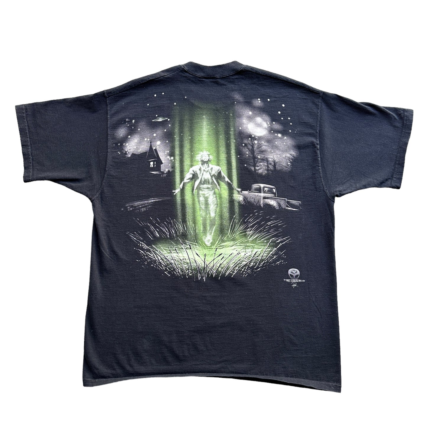 1997 Liquid blue alien abduction tee XL