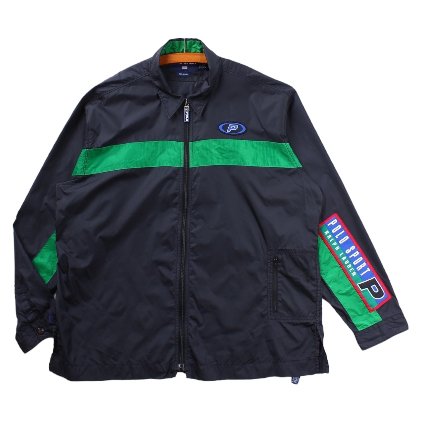 90s Polo sport nylon zip shirt jacket Large