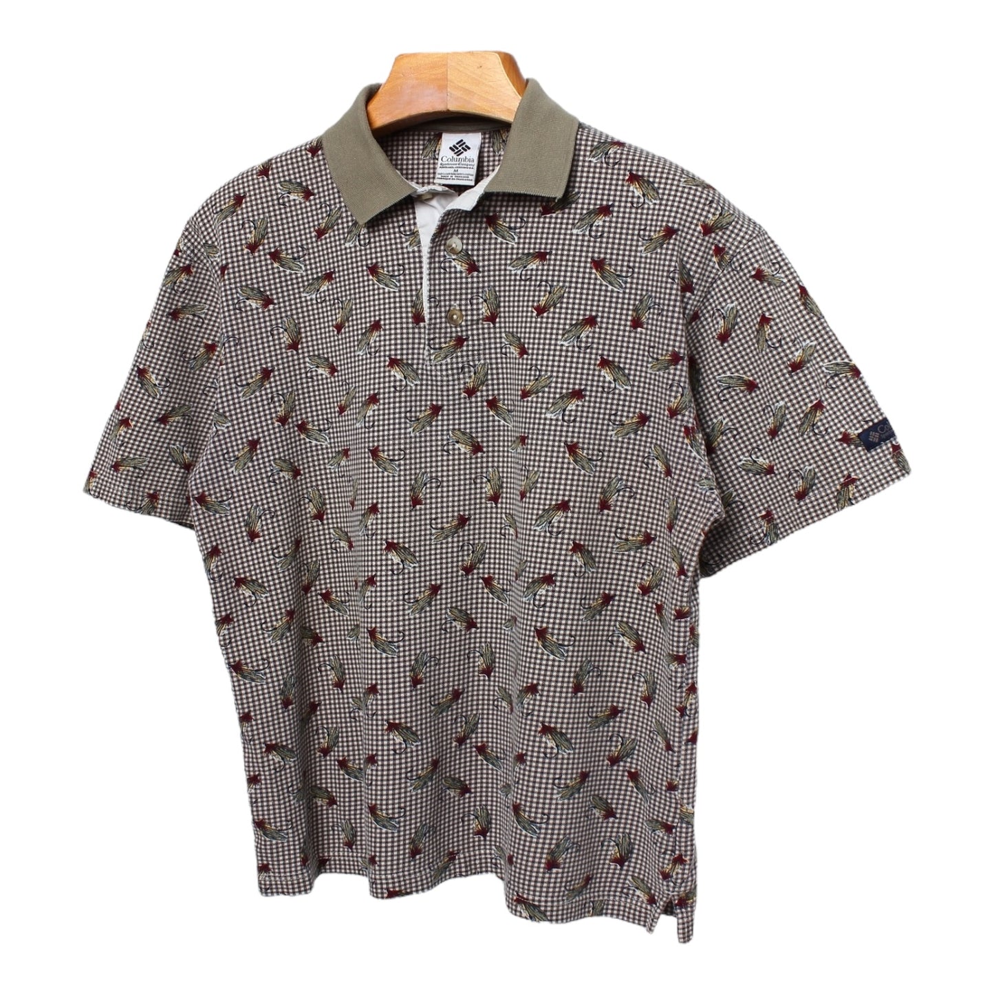 90s Columbia fly fish polo medium