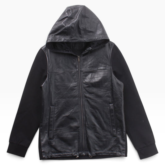 Prada leather zip hoodie Small