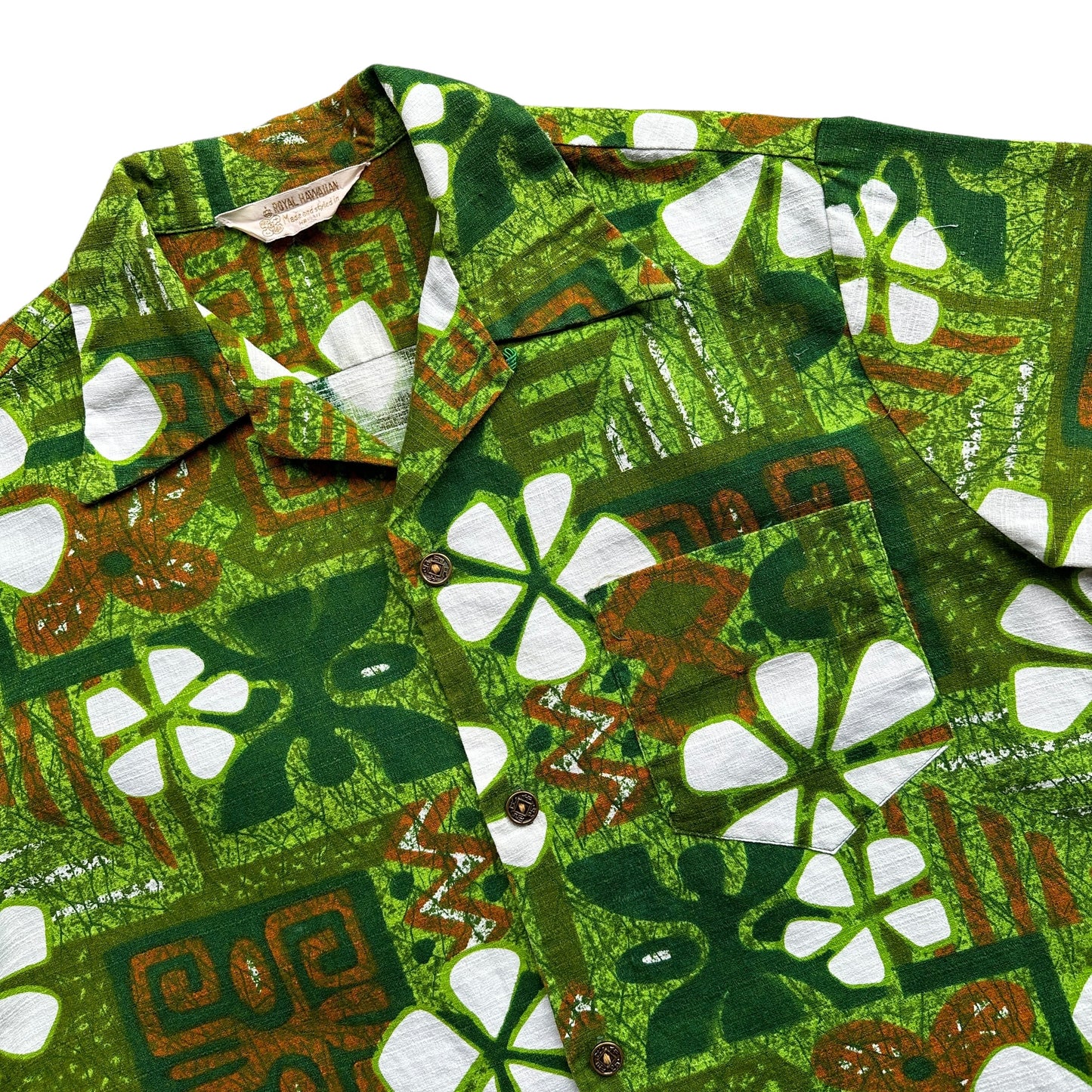 60s Royal Hawaiian camp collar shirt large