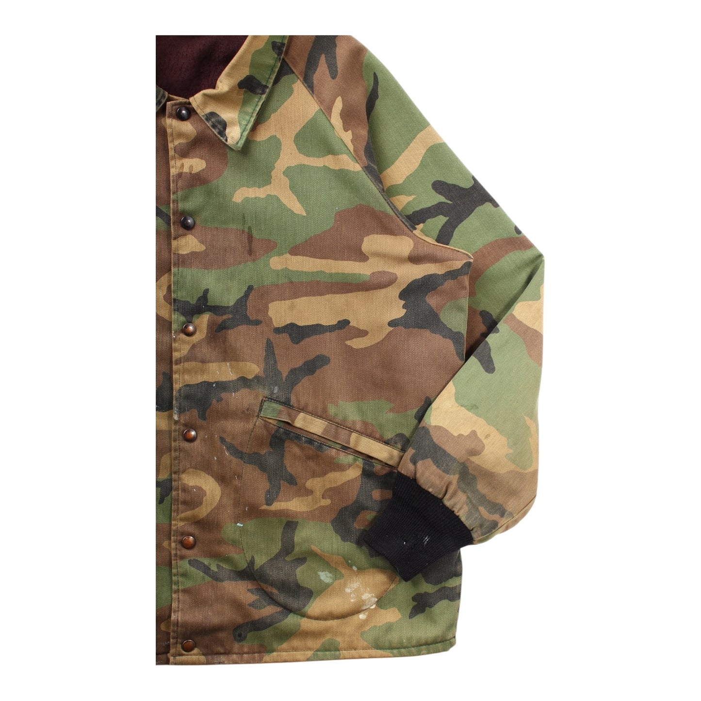 80s Lelos lodge walleye genoa wisconsin camo jacket XL