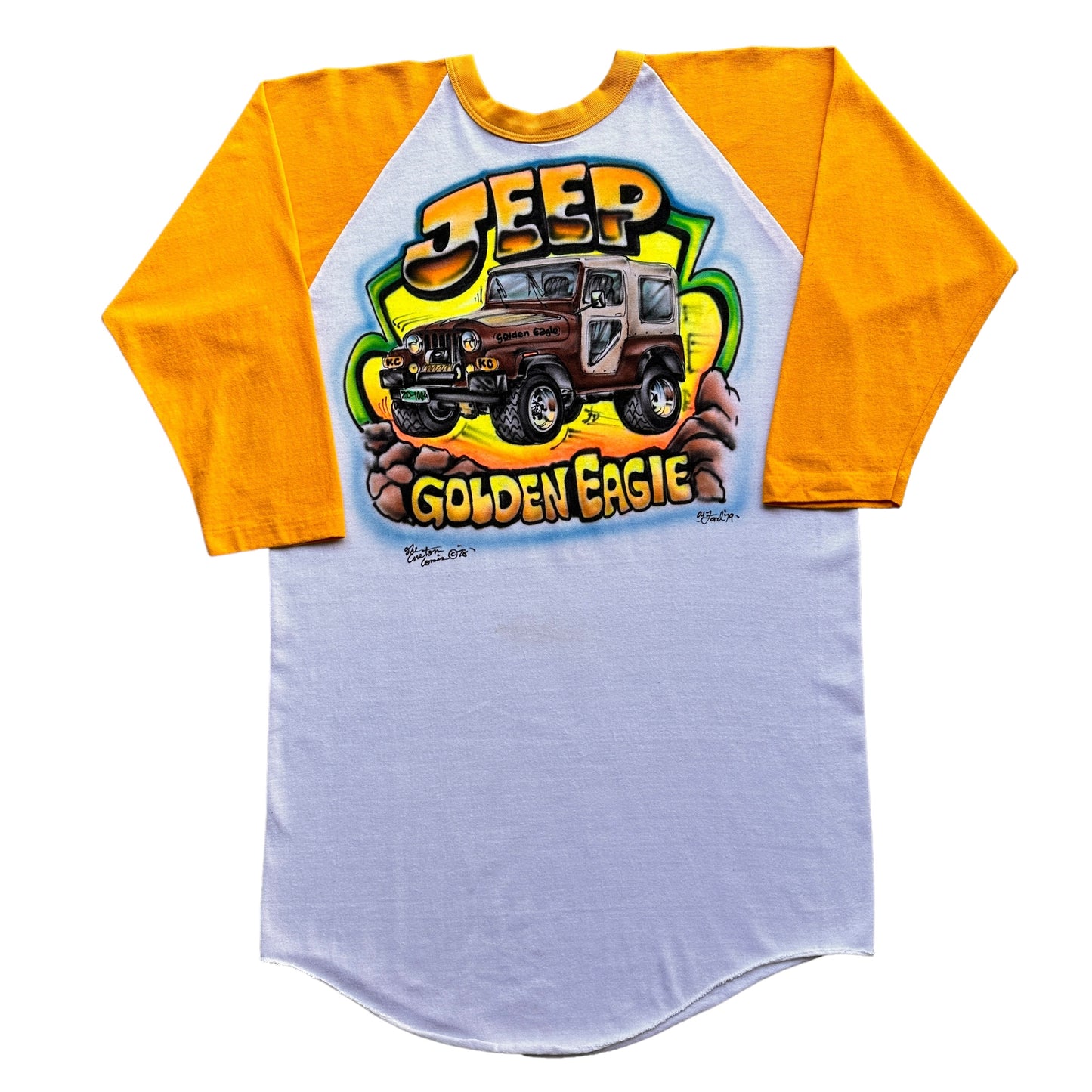 70s Jeep golden eagle airbrushed tee large