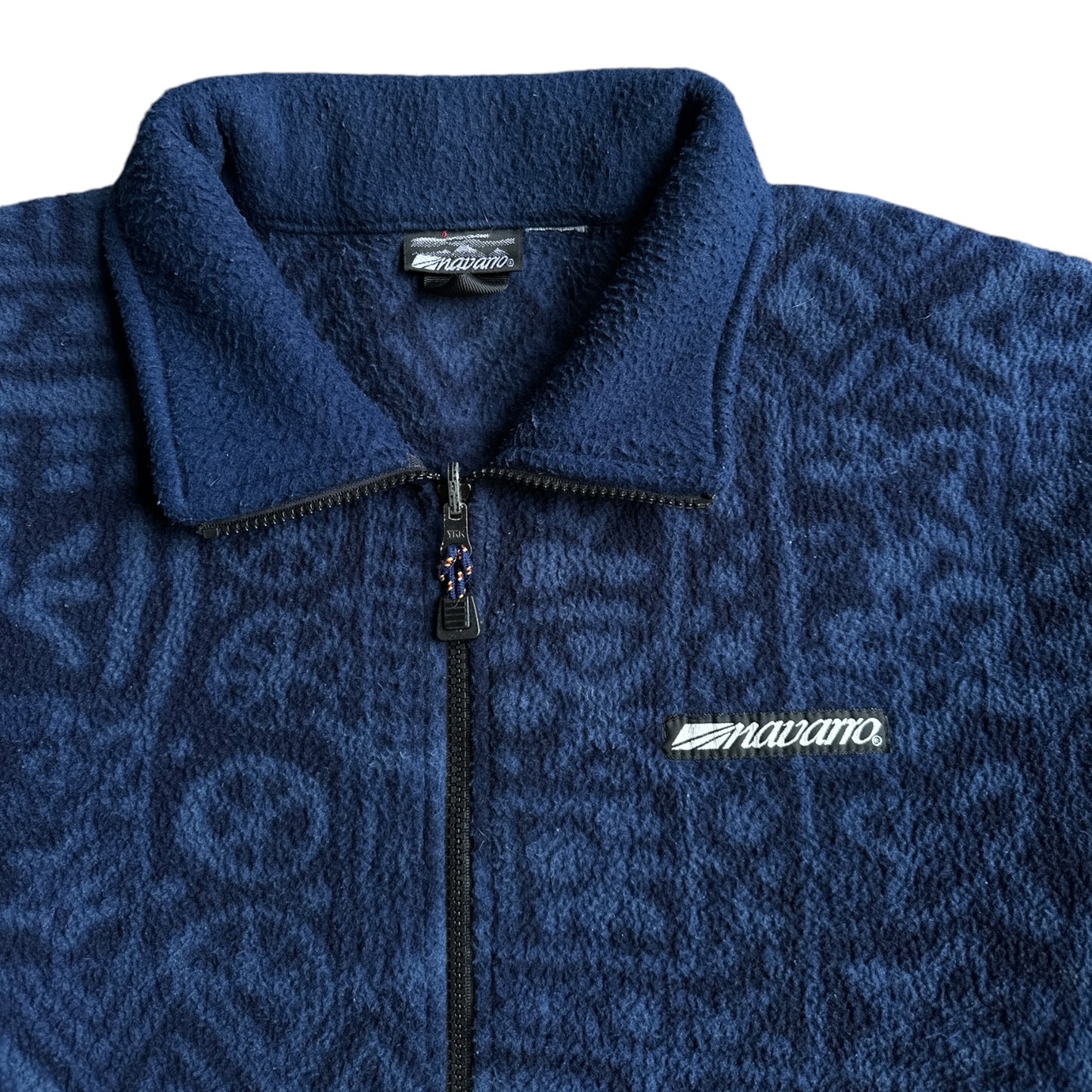 90s Navarro patterned fleece XL Made in canada🇨🇦