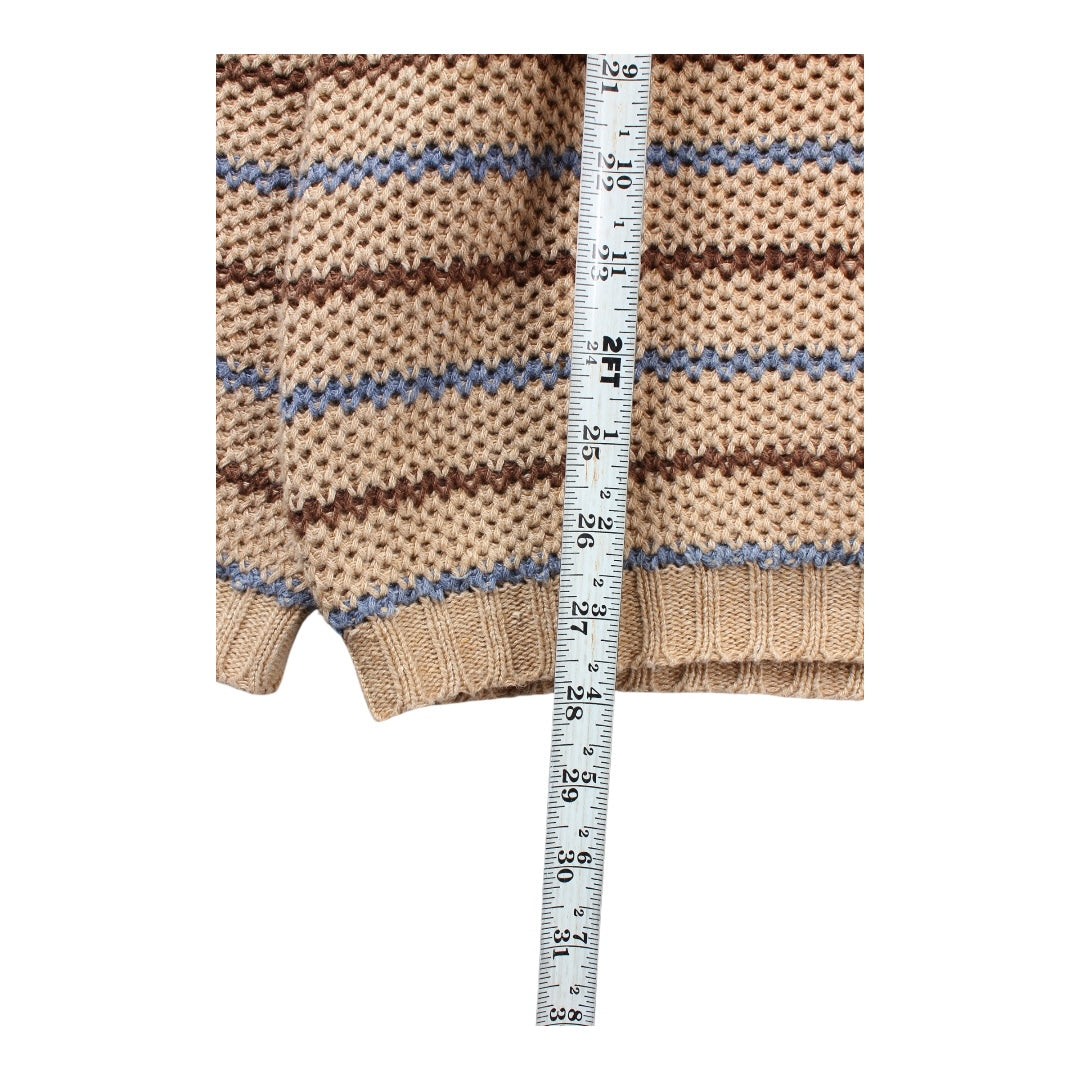 Saville row cotton knit 1/4 polo sweater XL