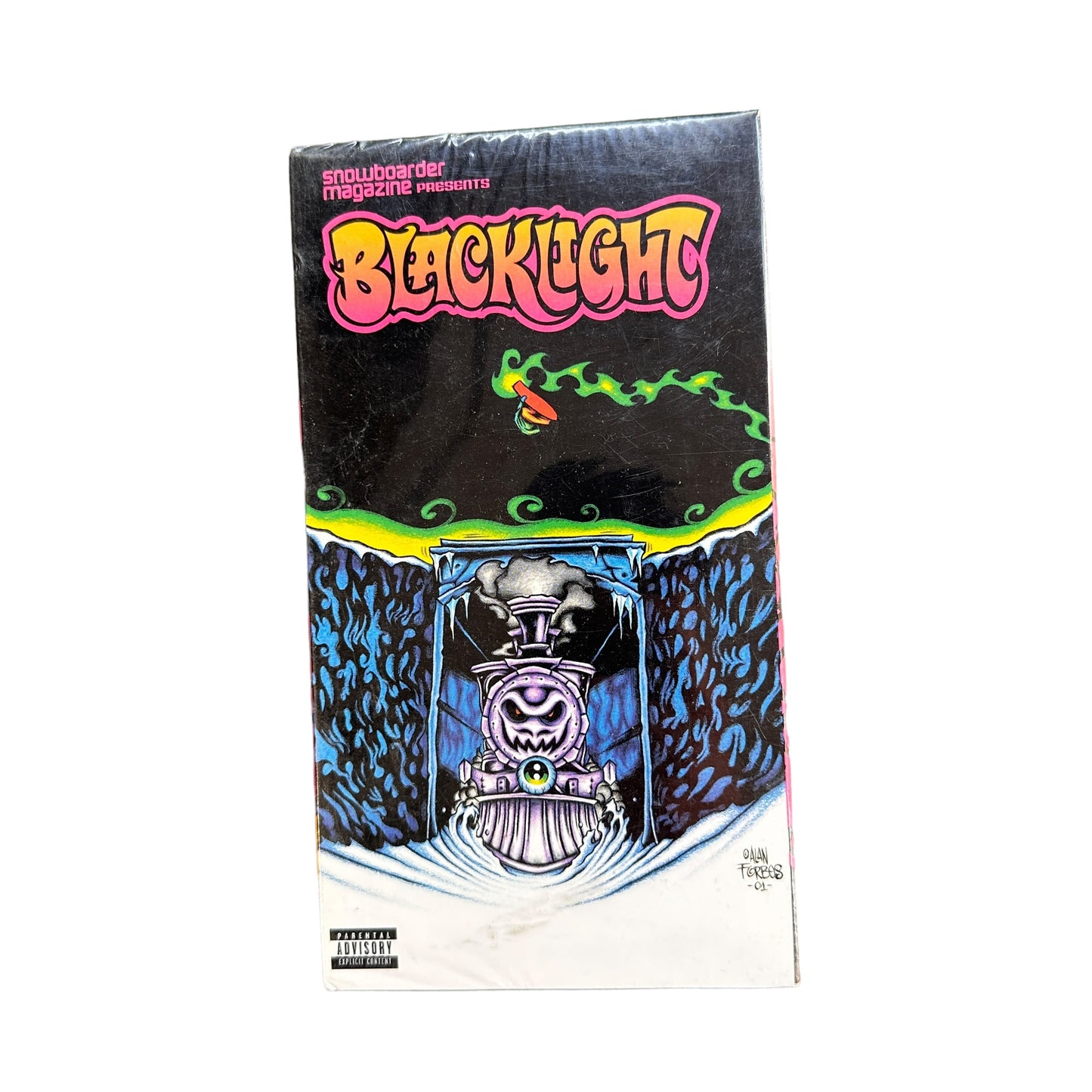 Snowboarder blacklight vhs tape