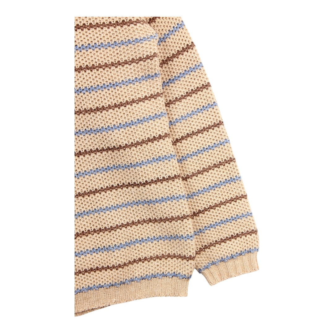 Saville row cotton knit 1/4 polo sweater XL