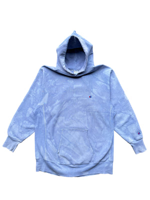 90s Over dyed reverse weave hood tagged XXL