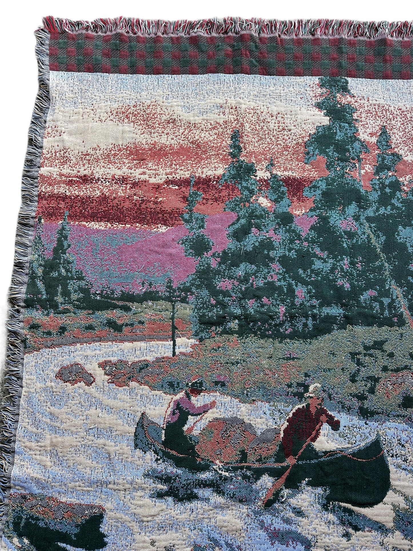 Canoe scene throw blanket Made in usa🇺🇸