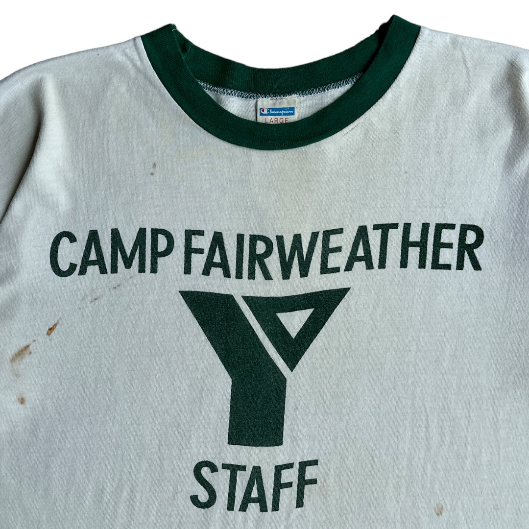 70s Champion blue bar camp fairweather ymca tee Medium fit